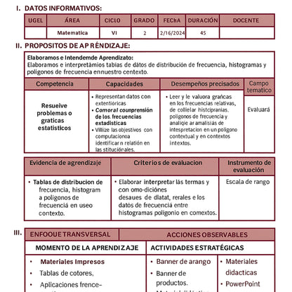 Matematica - 1° de Primaria